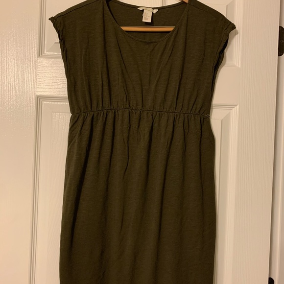 h&m olive dress